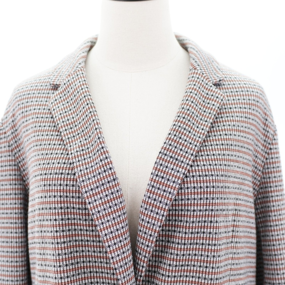Nine West 2XL‎ Abstract Check Cream Brown Black Women's Work Attitre Sport Coat